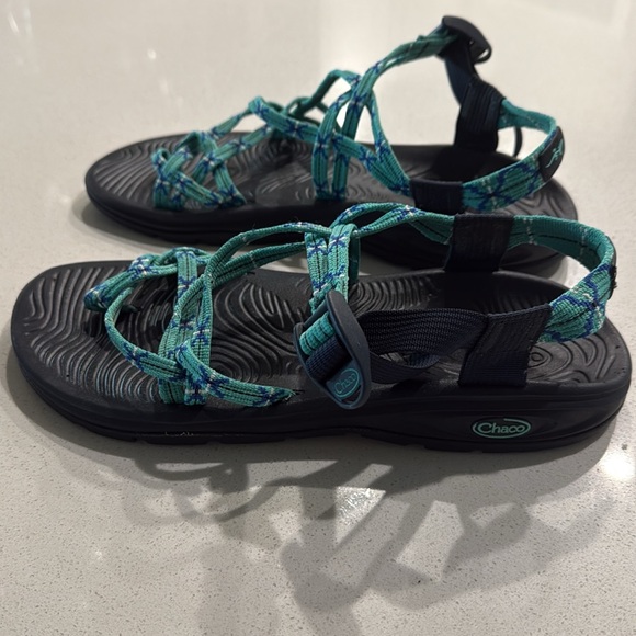 Chaco Women's Sandals - Green and Blue Size 11 - Picture 4 of 9